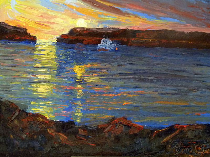 New England Coast Oil Painting